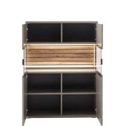 Sale Wohnzimmer Möbelset in Grau - Teorina (dreiteilig) Wohnwände