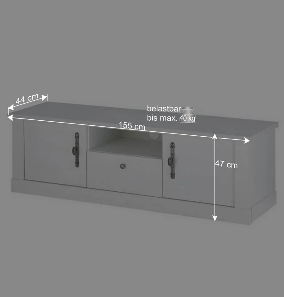 Discount Wohnzimmer Möbelset in weißer Holzoptik Pinie - Liancos (vierteilig) Wohnwände