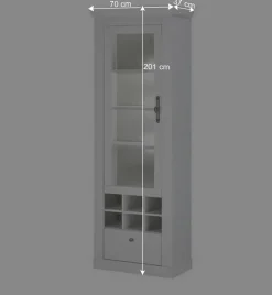 Discount Wohnzimmer Möbelset in weißer Holzoptik Pinie - Liancos (vierteilig) Wohnwände