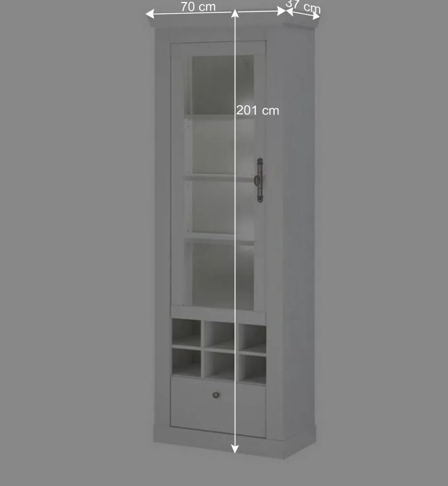 Discount Wohnzimmer Möbelset in weißer Holzoptik Pinie - Liancos (vierteilig) Wohnwände