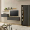 Hot Wohnzimmer Schrank Kombi in Anthrazit - Ahilav (sechsteilig) Wohnwände