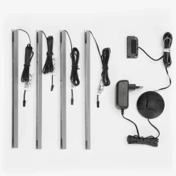 Hot Wohnzimmer Schrank Set in Hellgrau & Zinneiche - Lioscas (vierteilig) Wohnwände