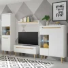 Sale Wohnzimmer Schrankset im Skandi Design - Ginko (vierteilig) Wohnwände