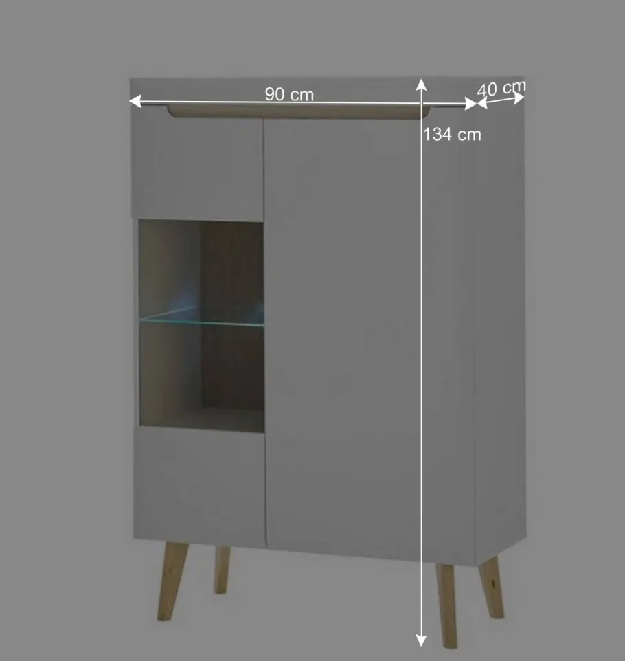 Sale Wohnzimmer Schrankset im Skandi Design - Ginko (vierteilig) Wohnwände