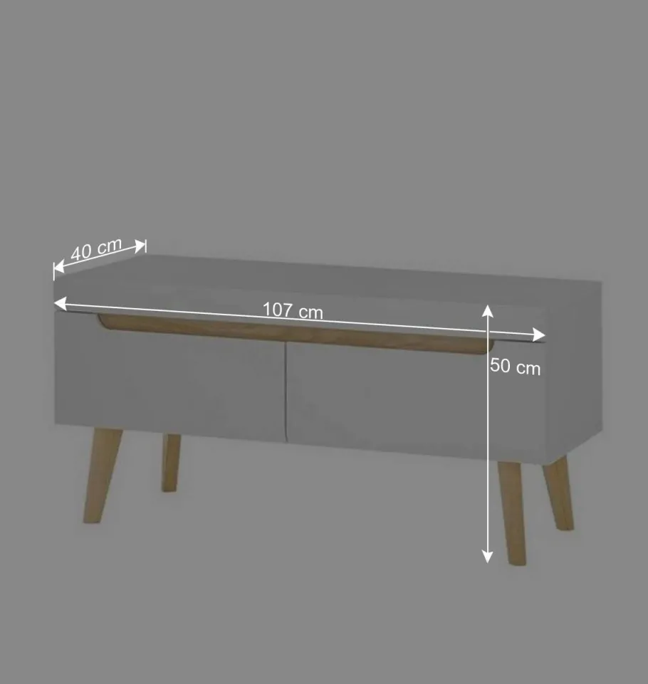 Sale Wohnzimmer Schrankset im Skandi Design - Ginko (vierteilig) Wohnwände