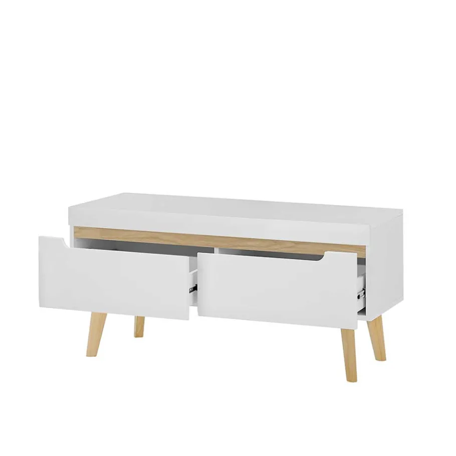 Sale Wohnzimmer Schrankset im Skandi Design - Ginko (vierteilig) Wohnwände
