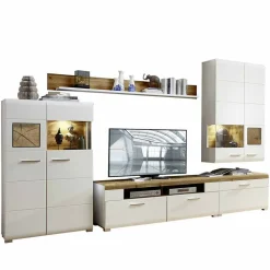 Hot Wohnzimmer Schrankwand Lisepio mit Beleuchtung (fünfteilig) Wohnwände