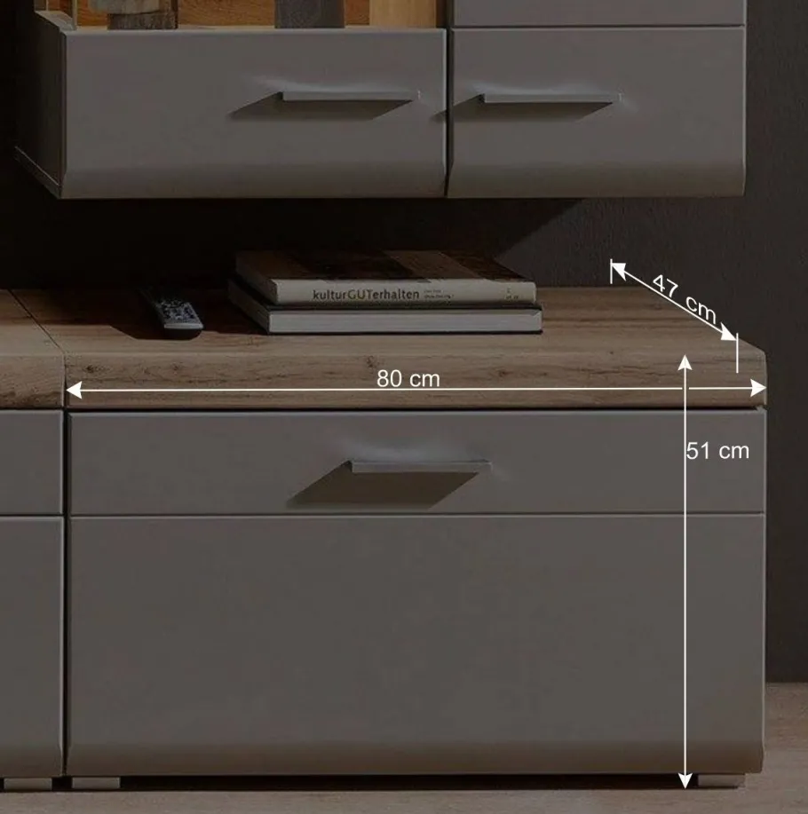 Hot Wohnzimmer Schrankwand Lisepio mit Beleuchtung (fünfteilig) Wohnwände