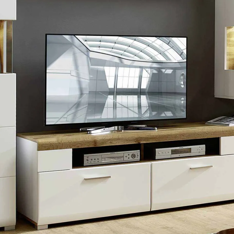 Hot Wohnzimmer Schrankwand Lisepio mit Beleuchtung (fünfteilig) Wohnwände