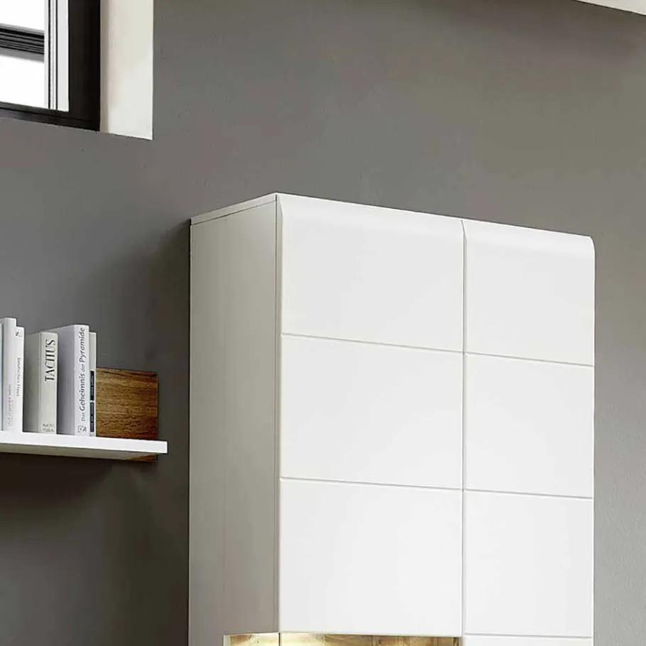 Hot Wohnzimmer Schrankwand Lisepio mit Beleuchtung (fünfteilig) Wohnwände