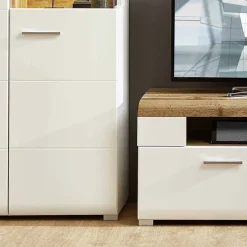 Hot Wohnzimmer Schrankwand Lisepio mit Beleuchtung (fünfteilig) Wohnwände