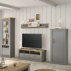 Hot Wohnzimmer SchrÀnke & Regal in Lichtgrau - Buleta (vierteilig) WohnwÀnde