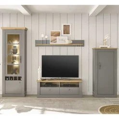 Hot Wohnzimmer Schränke & Regal in Lichtgrau - Buleta (vierteilig) Wohnwände