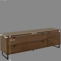 Sale Wohnzimmer Schränke aus Wildeiche & Metall - Flacona (dreiteilig) Wohnwände