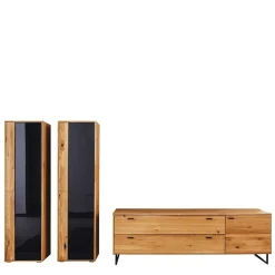 Sale Wohnzimmer Schränke aus Wildeiche & Metall - Flacona (dreiteilig) Wohnwände