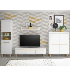 New Wohnzimmer Schränke und Wandboard Set - Ginko (vierteilig) Wohnwände