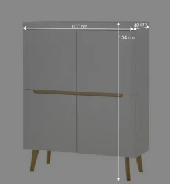 New Wohnzimmer Schränke und Wandboard Set - Ginko (vierteilig) Wohnwände