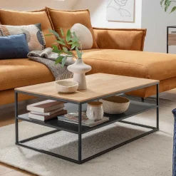 Online Wohnzimmer Tisch aus Eiche massiv & Metall - Sisam Tische