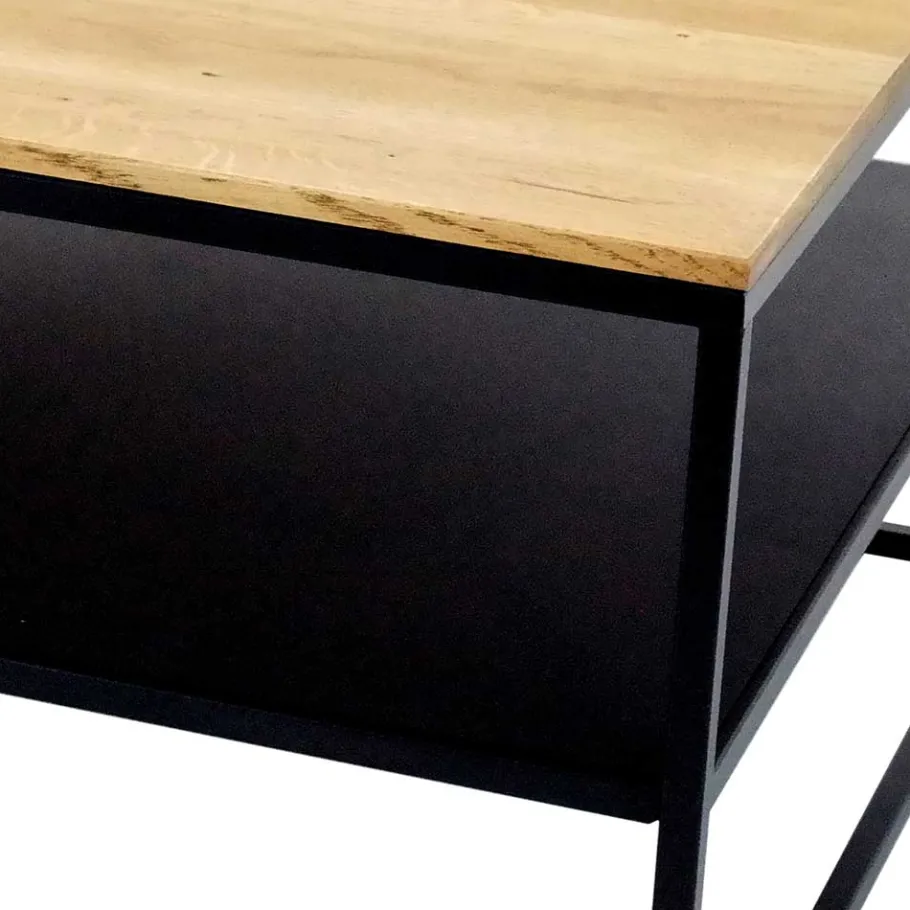 Online Wohnzimmer Tisch aus Eiche massiv & Metall - Sisam Tische