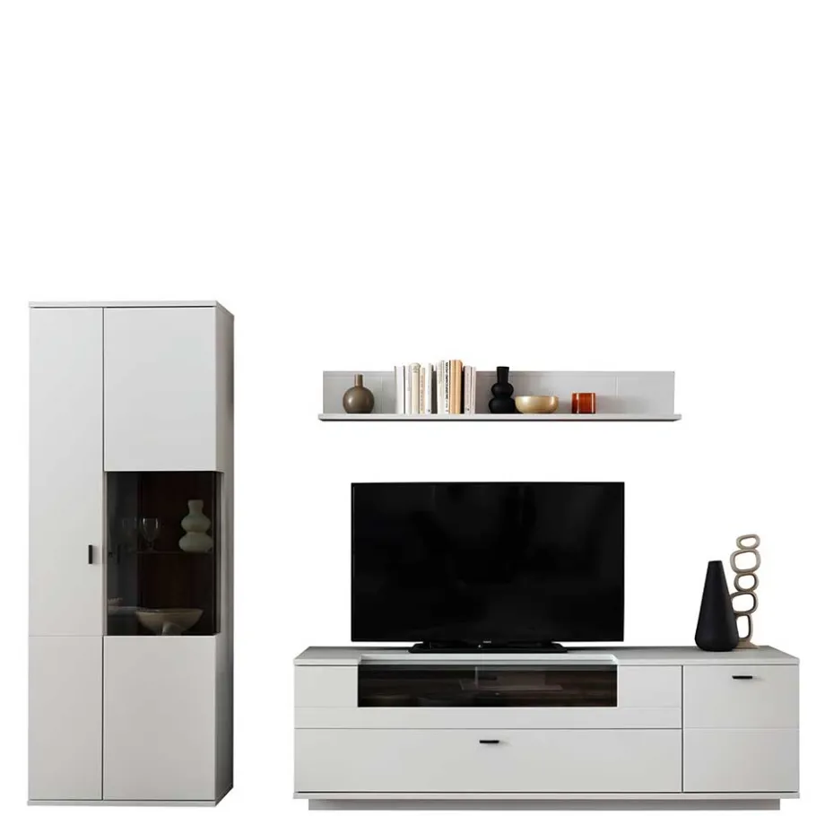 Hot Wohnzimmer TV Anbauwand 270 cm breit - Apulco (dreiteilig) Wohnwände