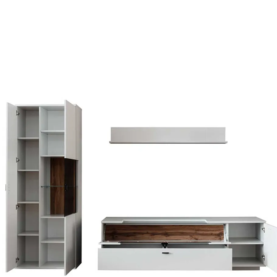 Hot Wohnzimmer TV Anbauwand 270 cm breit - Apulco (dreiteilig) Wohnwände