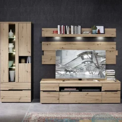 New Wohnzimmer TV Anbauwand in Wildeiche - Kuetra (dreiteilig) Wohnwände