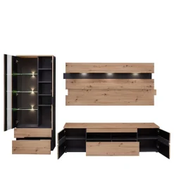 New Wohnzimmer TV Anbauwand in Wildeiche - Kuetra (dreiteilig) Wohnwände