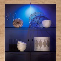 Wohnzimmer Vitrine im Eiche Dekor - Rodonda Vitrinen