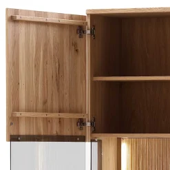 Wohnzimmer Vitrine in Eiche Bianco geölt - Crupean Vitrinen|Schränke