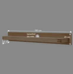 Best Wohnzimmer Wandboard 180 cm breit - Crupean Regale