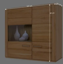 Clearance Wohnzimmer Wohnwand Athias aus Kernbuche (vierteilig) Wohnwände