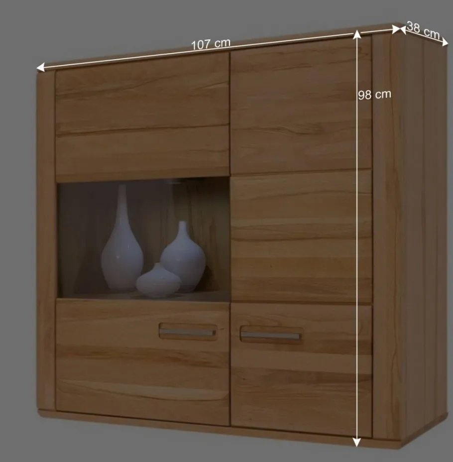 Clearance Wohnzimmer Wohnwand Athias aus Kernbuche (vierteilig) Wohnwände