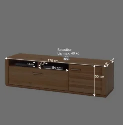 Clearance Wohnzimmer Wohnwand Athias aus Kernbuche (vierteilig) Wohnwände