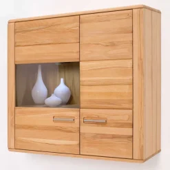 Clearance Wohnzimmer Wohnwand Athias aus Kernbuche (vierteilig) Wohnwände