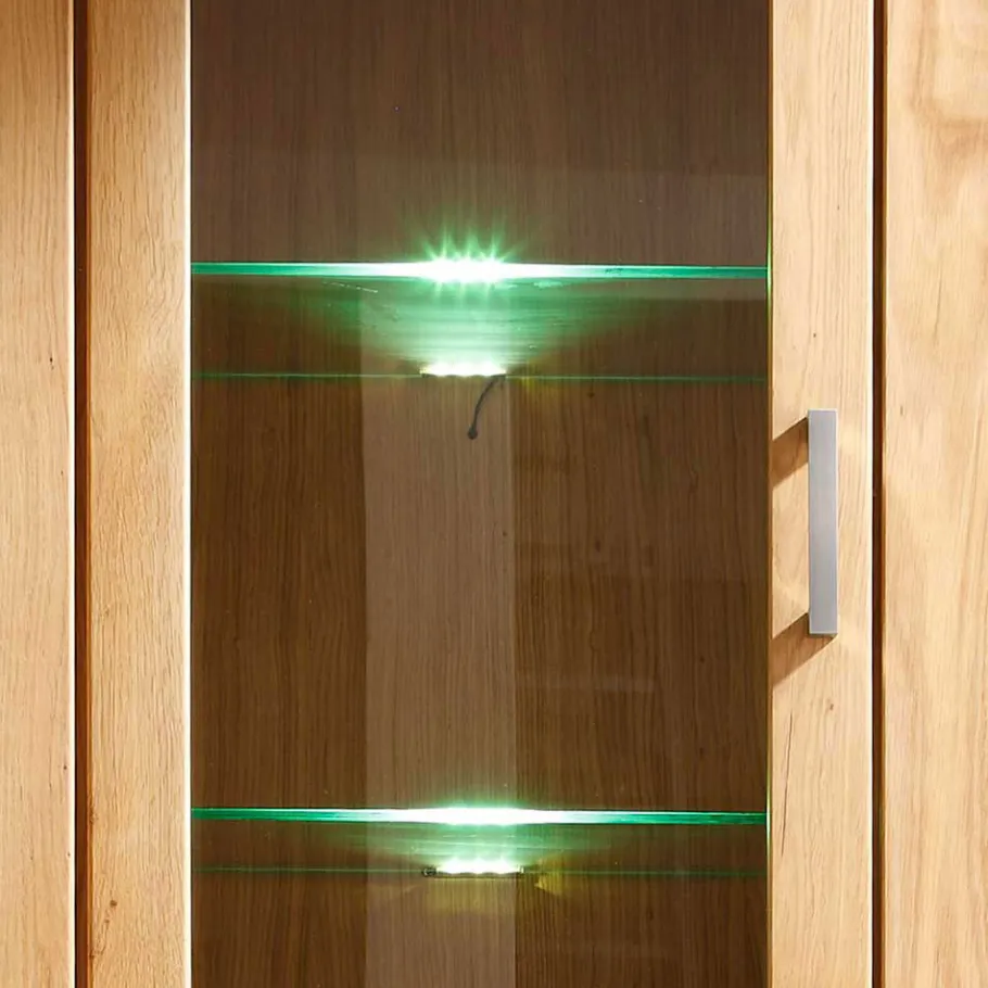 Discount Wohnzimmer Wohnwand Ladressa aus Wildeiche geölt und gewachst (vierteilig) Wohnwände