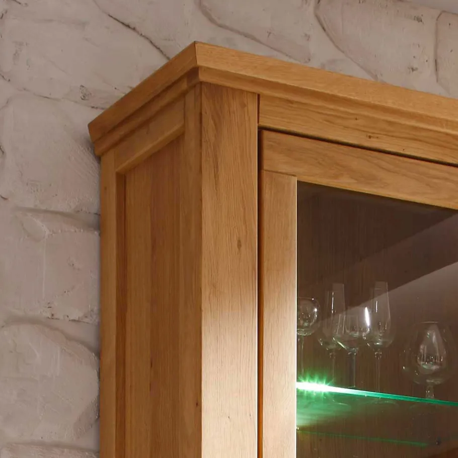 Discount Wohnzimmer Wohnwand Ladressa aus Wildeiche geölt und gewachst (vierteilig) Wohnwände