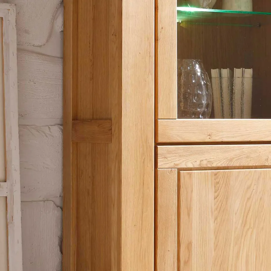 Discount Wohnzimmer Wohnwand Ladressa aus Wildeiche geölt und gewachst (vierteilig) Wohnwände