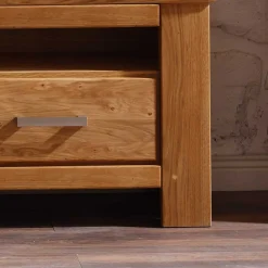 Discount Wohnzimmer Wohnwand Ladressa aus Wildeiche geölt und gewachst (vierteilig) Wohnwände