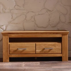 Discount Wohnzimmer Wohnwand Ladressa aus Wildeiche geölt und gewachst (vierteilig) Wohnwände