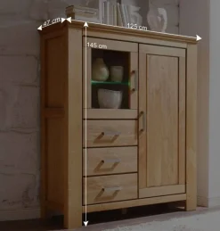 Discount Wohnzimmer Wohnwand Ladressa aus Wildeiche geölt und gewachst (vierteilig) Wohnwände