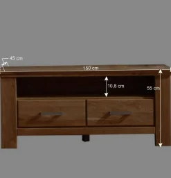 Discount Wohnzimmer Wohnwand Ladressa aus Wildeiche geölt und gewachst (vierteilig) Wohnwände