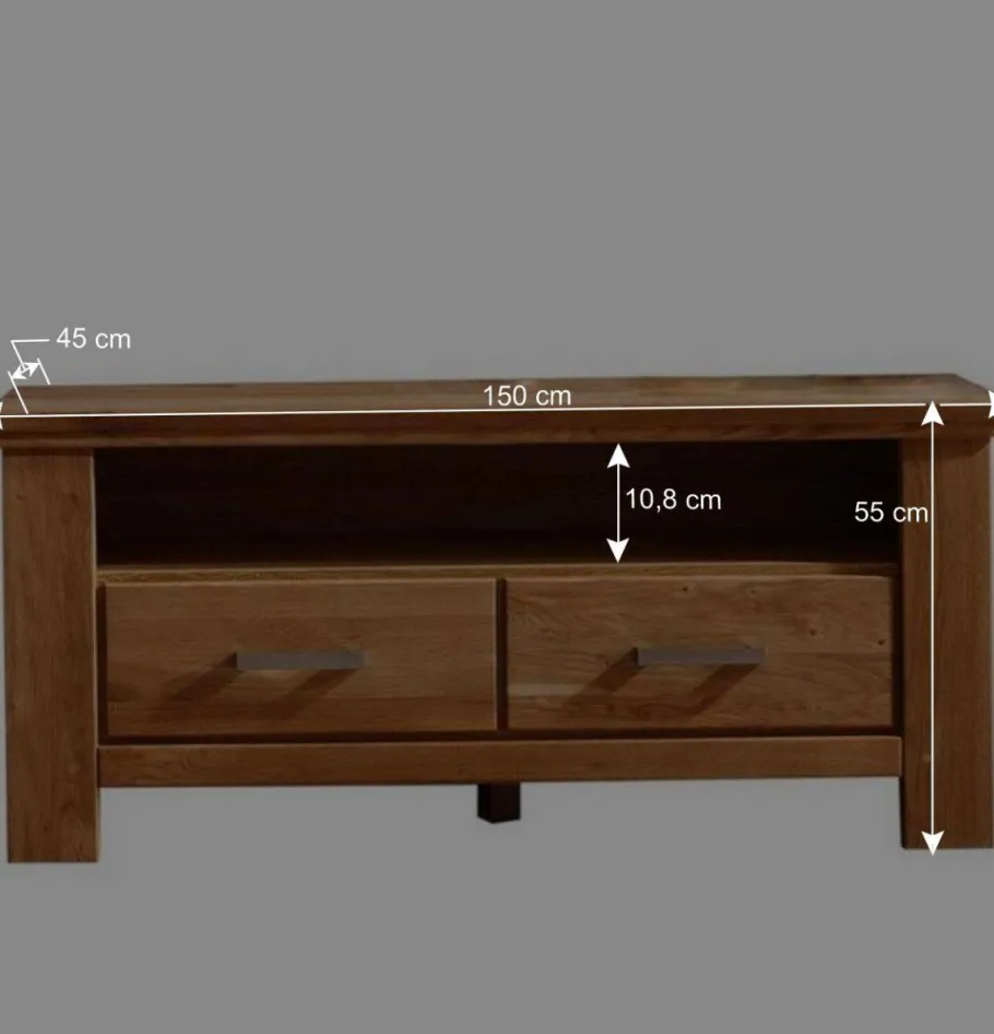 Discount Wohnzimmer Wohnwand Ladressa aus Wildeiche geölt und gewachst (vierteilig) Wohnwände