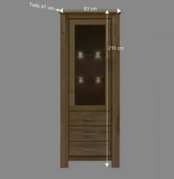 Discount Wohnzimmer Wohnwand Ladressa aus Wildeiche geölt und gewachst (vierteilig) Wohnwände