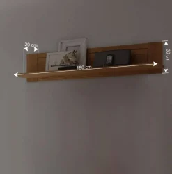 Discount Wohnzimmer Wohnwand Ladressa aus Wildeiche geölt und gewachst (vierteilig) Wohnwände