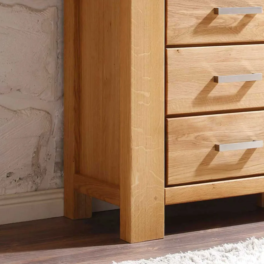 Discount Wohnzimmer Wohnwand Ladressa aus Wildeiche geölt und gewachst (vierteilig) Wohnwände