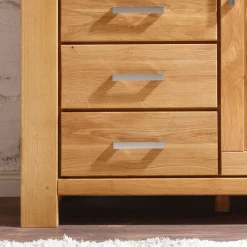 Discount Wohnzimmer Wohnwand Ladressa aus Wildeiche geölt und gewachst (vierteilig) Wohnwände