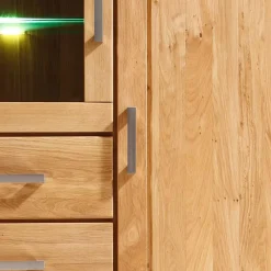 Discount Wohnzimmer Wohnwand Ladressa aus Wildeiche geölt und gewachst (vierteilig) Wohnwände