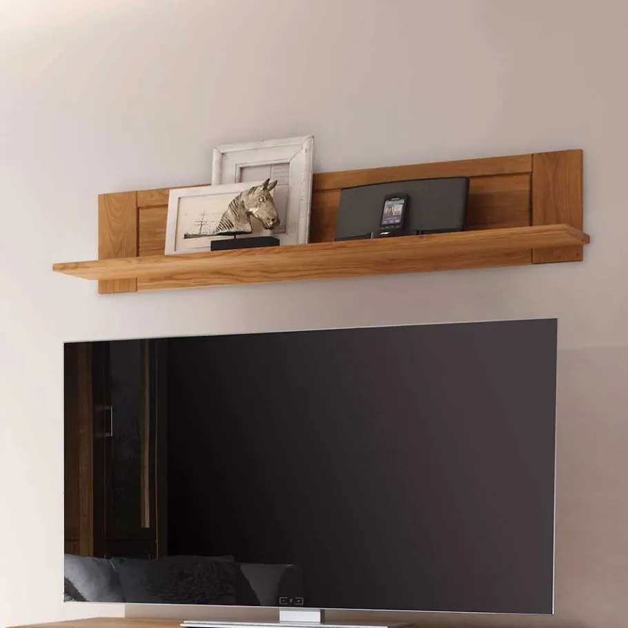 Discount Wohnzimmer Wohnwand Ladressa aus Wildeiche geölt und gewachst (vierteilig) Wohnwände