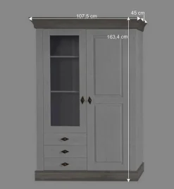 New Wohnzimmer Wohnwand Mirandesca in Weiß Grau teilmassiv (dreiteilig) Wohnwände