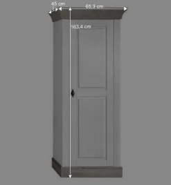 New Wohnzimmer Wohnwand Mirandesca in Weiß Grau teilmassiv (dreiteilig) Wohnwände